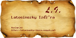 Latosinszky Izóra névjegykártya
